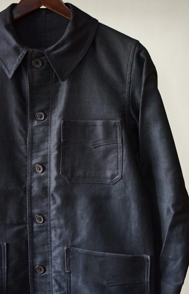 30s French Black Moleskin Jacket - jam-clothing