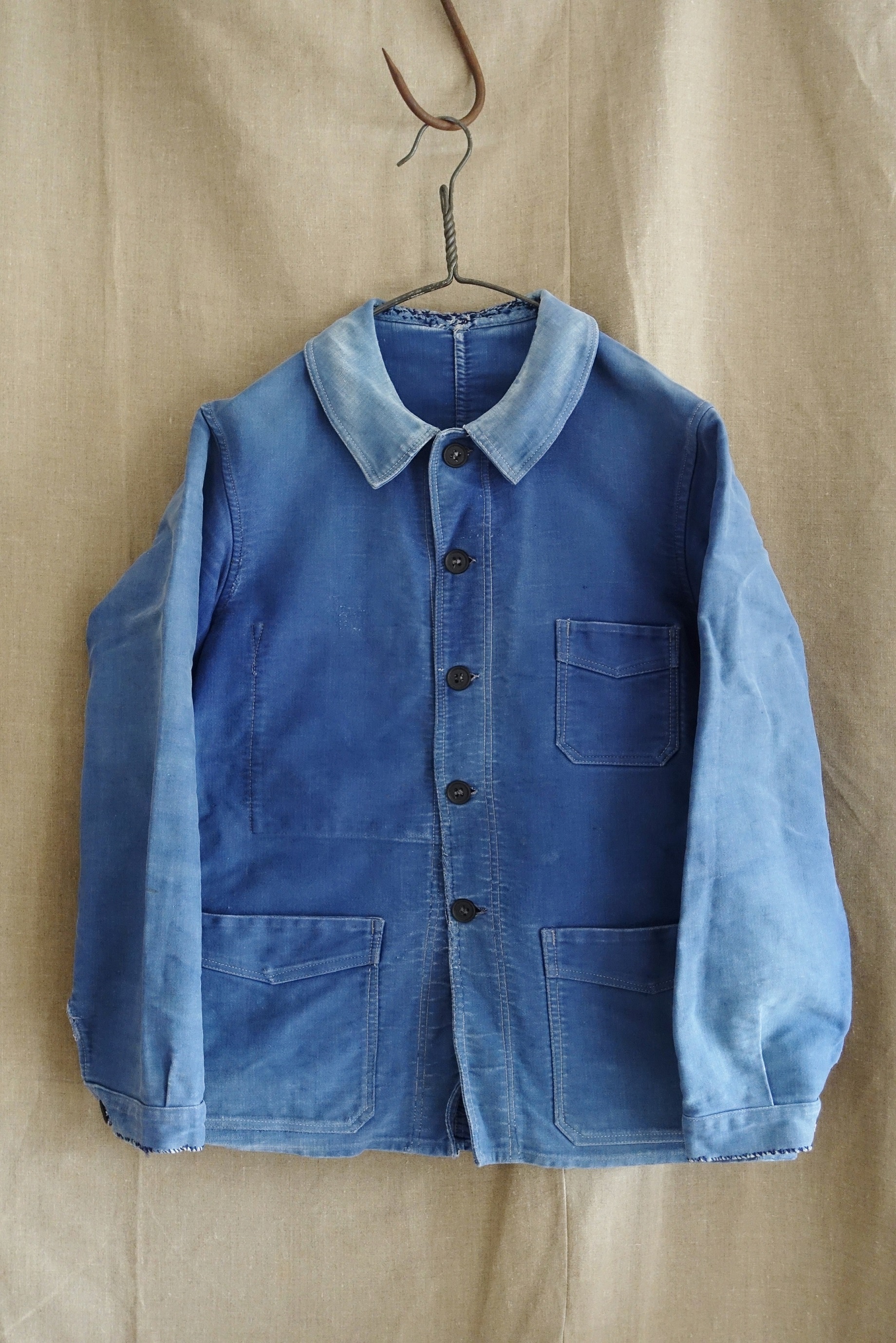 ファッション 40s〜French moleskin jacket モールスキン 刺繍タグ ai 